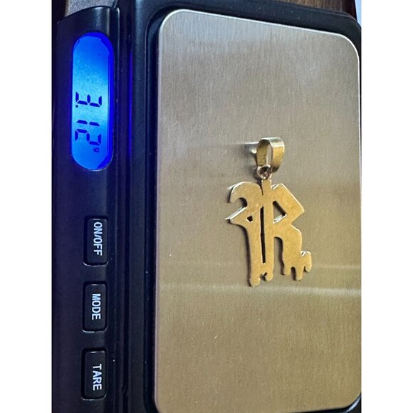 18K Gold Yellow Pendant Initial Letter R 3.12 grs - Picture 6 of 7